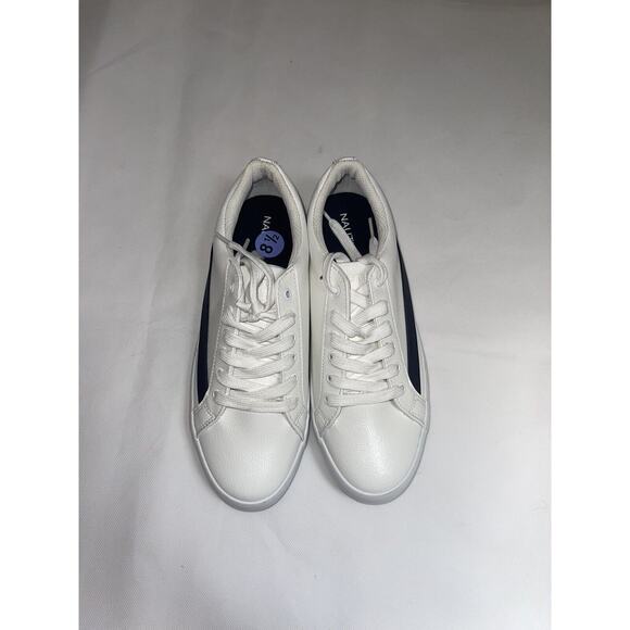 Nautica Endesha Sz 8.5 Low Top Sneakers Shoe White Navy Women’s Fashion‎ NEW - Picture 6 of 10
